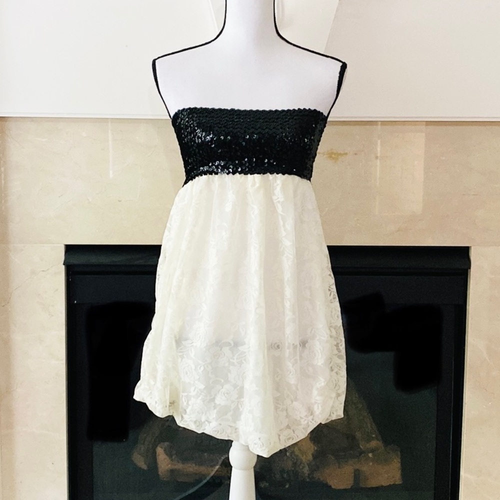 Sequin lace tube dress